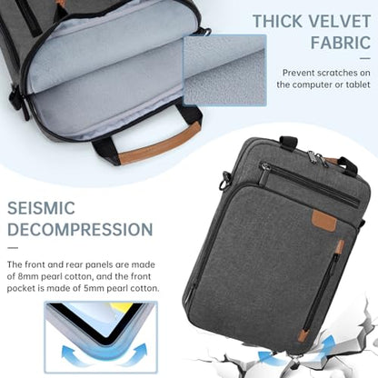 12.9 Inch Tablet Sleeve Bag, Padded Carrying Case for 13" iPad Air M4 M3 M2 2026-2024, iPad Pro M5 M4 M2 M1, Samsung Galaxy Tab S9 FE+/S9+/S8+/S7 FE/S7+ 12.4" 2022/2023, Surface Laptop Go 12.4" - color: Grey, size: 12.9 Inch