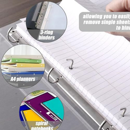 200 Sheets Loose Leaf Paper, 100 Yellow & 100 White Wide Ruled Paper, 8"x10.5", 3-Hole Punched for Binders, School, College & Office Use, Fights Ink Bleed