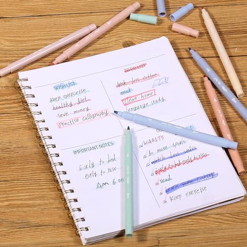 Mr. Pen- Dual Tip Aesthetic Bible Highlighters No Bleed Through, 8 pcs | Chisel & Brush Tip, Cute Highlighter for Journaling Supplies and School Accessories, Bible Highlighters and Pens No Bleed