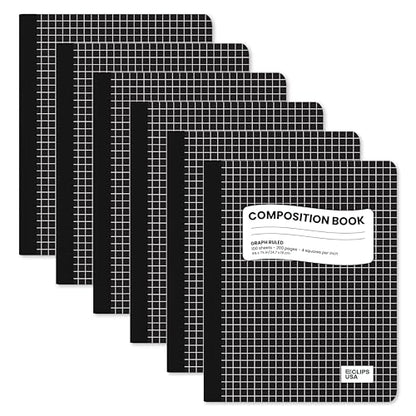 Composition Notebooks, Quad Ruled, Graph Paper Composition Notebook, Graph Composition Notebook, 100 sheets, 9.75″ x 7.50″ (6 Pack) - style: 6 Pack