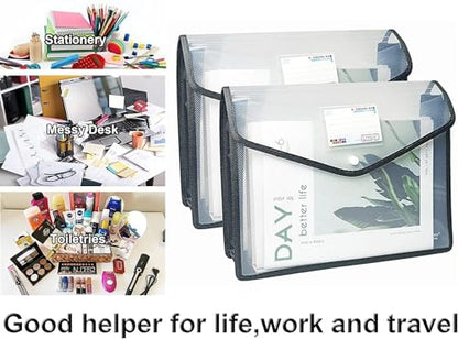 YoeeJob Plastic File Folders Legal Size Expandable Document Folder with Snap Button Closure, A4 Expanding File Wallet Envelopes Pouch with Label Pocket, 18 Packs, Black - color: Black, size: 18 Pack