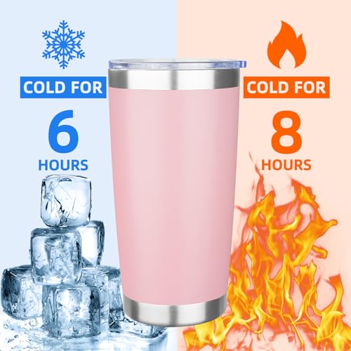 20oz Tumbler with Lid Stainless Steel Insulated Tumblers Travel Coffee Tumbler Bulk Double Wall Vacuum Insulated Water Cup Gifts for Christmas Women Men Her Him Home Office(Pink, 4pack) - color: Pink 4