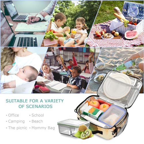 Map Color Kids Lunch Box Insulated Lunch Bags Cooler Tote Bag with Removable Shoulder Strap for Boy Girl Student 20848239 - color: Map Color