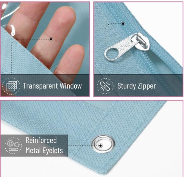 Mr. Pen- Pencil Pouch for 3 Ring Binder, 30 Pack, 10"x6.75", Smooth Zipper | Clear Window, Bulk Large Capacity Pencil Case with 3 Reinforced Grommets for School, Office, Supplies Storage | Clear Window, Bulk Large Capacity Pencil Case with 3 Reinforced Gr