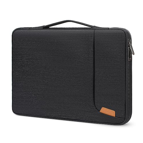 MOSISO 360 Protective Laptop Sleeve Bag, 13-13.3 inch Notebook Compatible with MacBook Air 13.6 M5 M4 M3 M2 M1/Neo/Pro 13/14,HP Dell ASUS Lenovo, Vertical Bag with Bevel Corner & Belt, Black