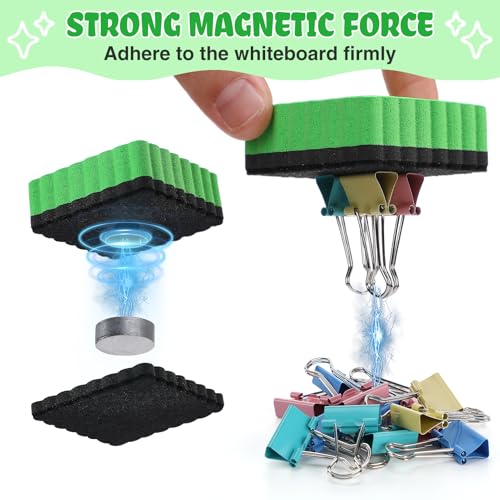 24Pcs Strong Magnetic Dry Erase Eraser, Classroom Must Haves, Wave Shaped | 4 Color Mini Whiteboard Eraser, Classroom Essentials for Kindergarten, Prek, Elementary, Office - style: Wave