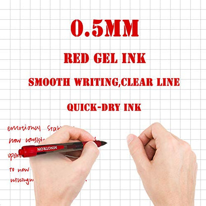 30 Pack Red Fine Point Gel Pens, No Smear Ink, Retractable, 0.5MM, Red Ink - color: red