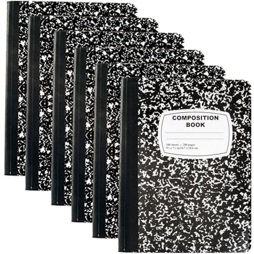 Trail maker (50 Pack) Bulk Composition Notebooks, College Ruled Marble Cover, 200 Pages (100 Sheets), 9.75 x 7.5, Bulk School Supplies for Classroom, Office & School Donations - size: 50 Pack
