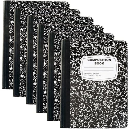 Trail maker (50 Pack) Bulk Composition Notebooks, College Ruled Marble Cover, 200 Pages (100 Sheets), 9.75 x 7.5, Bulk School Supplies for Classroom, Office & School Donations - size: 50 Pack