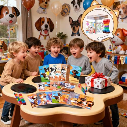 BenLouis 24 Dog Mini Coloring Books Kids with 24 Stacking Crayons Cute Puppy Party Favors Activity Books Bulk for Kids Pet Paw Goodie Bag Gift Stuffer Classroom Reward - style: Dog