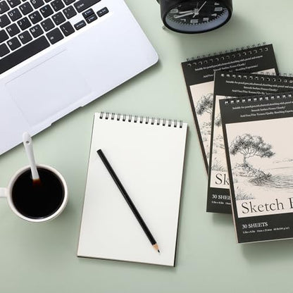 Jexine 60 Pcs 5.5'' x 8.5'' Top Spiral Bound Sketch Book 30 Sheet Each(68lb/100gsm), Sketching Drawing Pad Bulk Artist Sketch Pad Drawing Paper Art Sketchbook for Painting (Tree) - style: Tree