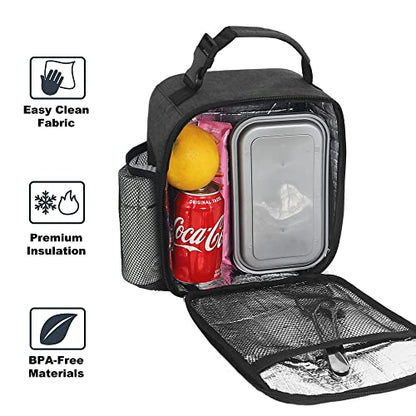 Lunch Box for Men & Women Durable Lunch Bag for Adults Reusable Small Lunchbox Dark Grey - color: Dark Gray