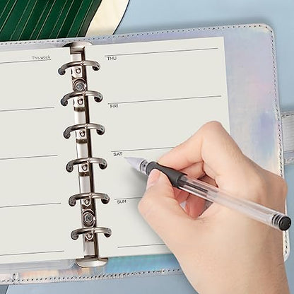 Harphia A7 6 Hole Binder Refill Value Set, 90 Sheets Weekly Plan Loose Leaf Paper with Sticker and Divider, Week Planner Inserts for A7 Binder - color: Week Paper Set, size: A7