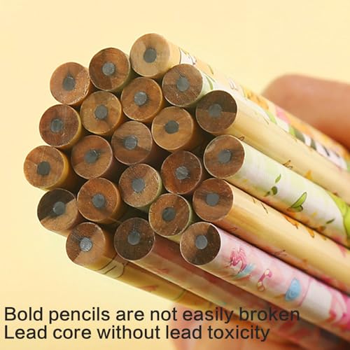 6PCS Wood Pencil Cartoon Pencils Drawing for Class Reward Drawing Sketching School Supplies Ergonomic Hexagonal - color: Little Boy