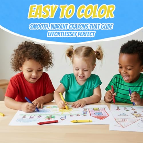 Rosmonde Crayons Bulk, 320 Sets of 3 Pack (960 Count), 3 Vibrant Colors Set | Individually Wrapped Non-Toxic Coloring Crayons, Perfect for School Supplies, Classroom, Parties, Party Favors & Restaurants