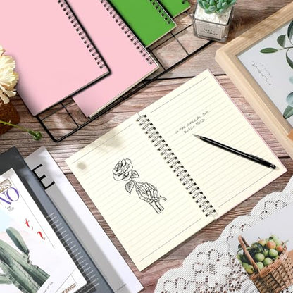 Yahenda 18 Pcs Spiral Notebooks Bulk, A5 8.3 x 5.5 Inch College Ruled Lined Notebooks, 100 Pages Soft Cover Journals for Students Classroom Office Back to School Supplies (Pink,Light Green) - color: Pink,Light Green