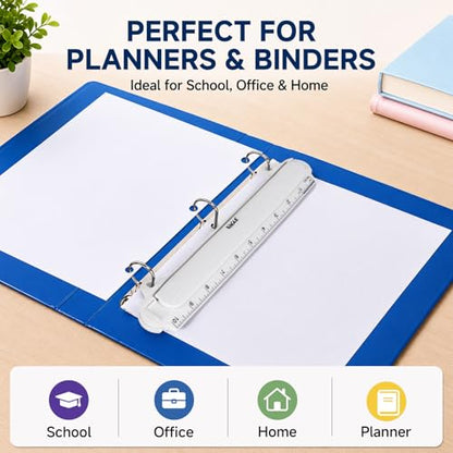 3 Ring Binder Organization Kit with Colorful Pocket Dividers and 3 Hole Punch