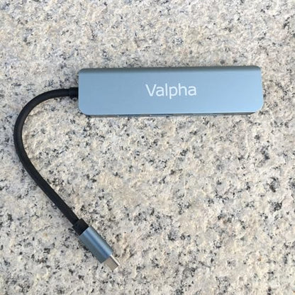 Valpha Type C to USB 2.0 and 3.0 hub TF/SD Card Reader high Speed Extender Dock (5 in 1) Converter with Laser Carving Never give up