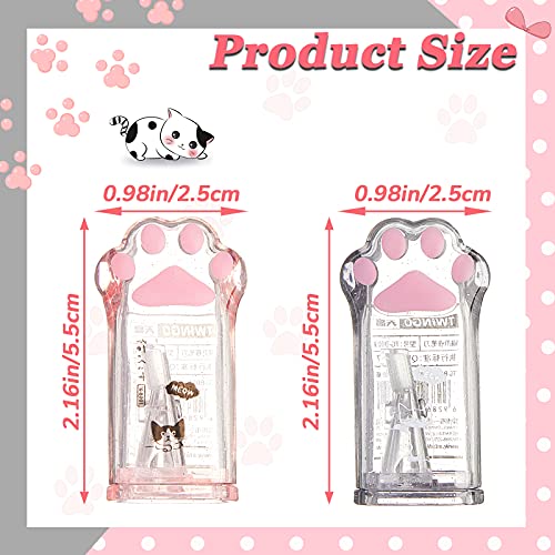 Chinco 4 Pieces Cat Paw Pencil Sharpeners Cute Make up Eyeliner Pencils Sharpeners with Lid Kawaii Removable Holds Hand for Lip Liner Pencils School Office Supplies for Girl and Makeup Artists