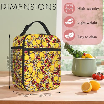 Duck Lunch Bag for Kids, Insulated School Lunch Tote | Cute reusable lunch bag with large capacity, insulated cooler tote for girls boys school, outdoor activities and snacks - color: Duck