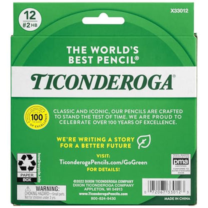 Ticonderoga My First Half-Size Wooden Pencils, 12 Pencils/Pack, 1 Pack | Large Triangle-Barrel Pre-Sharpened #2 (HB) Short 4.5" Yellow Pencils with Erasers, X33012