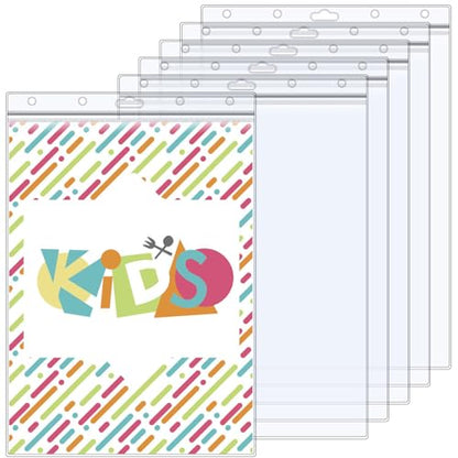 6 Pack 8.5" x 11" Resealable Zip Sheet Protectors, Waterproof Clear Rigid Plastic Sleeves for Documents, Photos, Certificates, and Wall Sign Displays, Heavy Duty Page Protectors