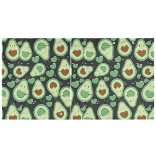 Happy Green Avocado Binder 3 Ring 1.5 Inch Binder with Clipboard&Pockets, Hardcover Binders Heavy Duty Large File Folder for Office School Supplies - Holds 200 Sheets - color: Happy Green Avocado, size: 1 Pack-12.4x10.63in