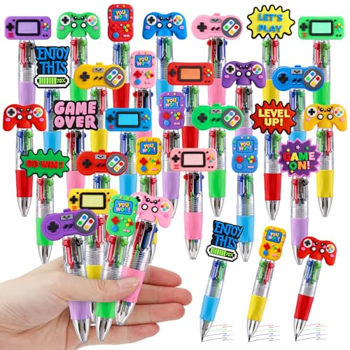 CZWZ 30Pcs Mini Multicolor Pens in One 4-in-1 Cute Pens Bulk for Kids, Ballpoint Pen for Birthdays and Children's Parties, Fun Gifts Assorted Ink Kawaii Pen(Vedio Game) - style: 30Pcs-Vedio Game
