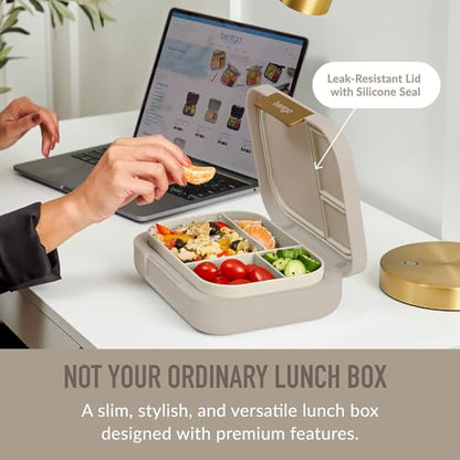 Bentgo® Modern - Leak-Resistant Bento Lunch Box For Adults, Teens, & Larger Appetites; Reusable BPA-Free Meal Prep Container with 3 or 4 Compartments, Dishwasher/Microwave Safe; 5 Cups (Sandstone) - color: Sandstone