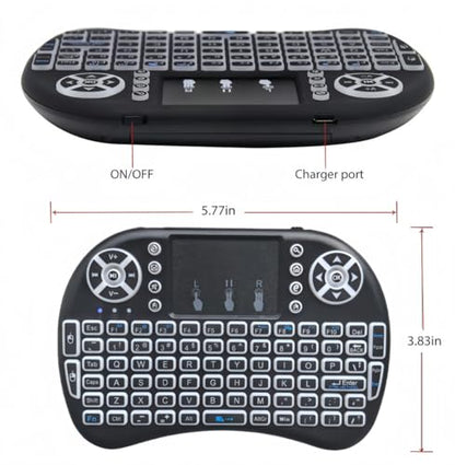 Portable Mini Wireless Keyboard with Bluetooth&2.4G, Touchpad Mouse Combo Upgraded BRG Backlitght Memory for PC/Android TV Box/Projector/HTPC/Pad/Xbox/Tablets:i8-BT