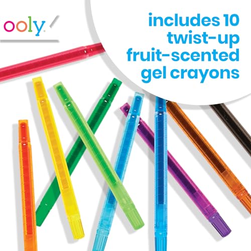 Ooly Yummy Yummy Scented Twist Up Crayons for Kids - Set of 10, Non-Toxic Fruit Scented Twist-Up Crayon Set, Ages 3+ - style: Twist Up Crayon