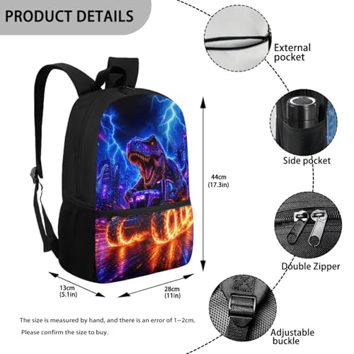 CLOHOMIN Dinosaur Kids Bookbag and Lunch Bag Set 3 Piece Tractor School Backpack with Lunch Box and Water Bottle Sling Bag Elementary School Bags for Boys 12-14 Student Book Bag - color: Dinosaur Tractor