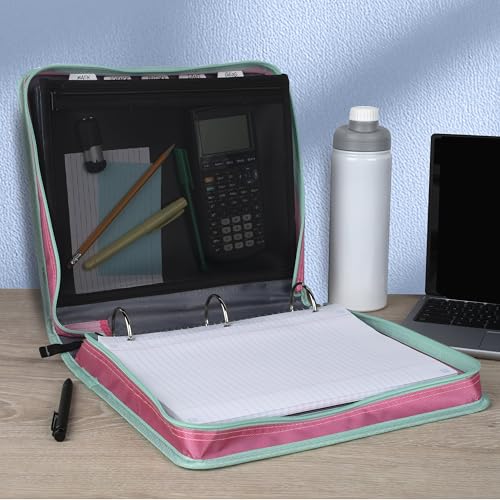 Five Star Zipper Binder 2 Inch O-Rings Case Organiser with Expansion Panel and 5-Tab Expanding File Folder, 580 Sheet Capacity, Taffy Twist (290520L) - color: Taffy Twist, size: 1 Pack