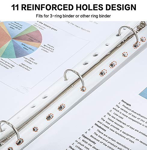 Sheet Protectors, PANDRI 300 Pack Clear Heavy Duty Plastic Page Protectors Sheet Reinforced 11-Hole Fit for 3 Ring Binder Fits Standard 8.5 x 11 Paper, 9.25 x 11.25 Top Loaded, Excluding Acid - size: 300 PACK