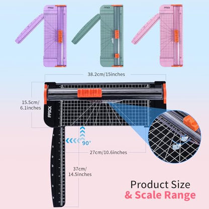 A4 Black Paper Cutter Slider 12 Inch Titanium Straight Paper Trimmer, Paper Cutter for Classroom Scrapbooking Cutter, Papercraft Supplies - color: Black