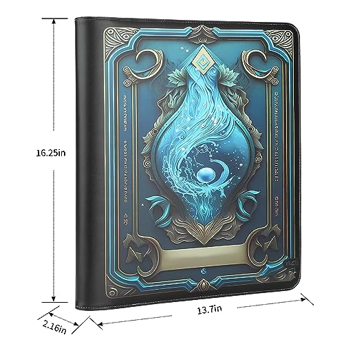 Toploader Binder,Toploader Hard Cases, 9-Pocket Pages Sleeves Hold up 288 Cards.Toploader Card Binder with Sleeves for “3×4” rigid，Card Holder(cyan) - color: cyan, size: 9 Pocket 288 Toploader