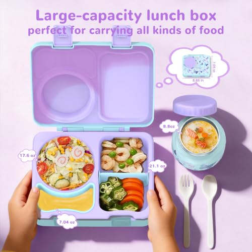 Bento Lunch Box for Kids Adult, Leakproof 3-4 Compartment Bento Box Set with Insulated Food Jar,Water Bottle, Lunch Bag, School Lunch Container for Toddler Teen Girls Boys Ages 3+(Butterfly) - color: Butterfly