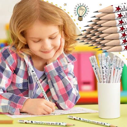 Tenceur 48 Pcs 3rd Graders Pencils Bulk Motivational Pencils with Erasers Inspirational Pencil with Back to School Supplies for Kids Student Teacher Classroom Reward - style: 3rd Graders