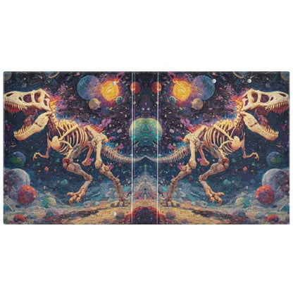 Dinosaur 3 Ring Binder 1.5 inch Binders Three Ring Binders with Clipboard Hold 200 Sheets for Office Supplies - color: Oil Painting T-rex Running