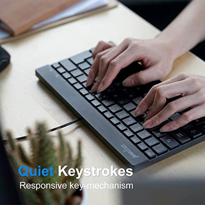 Perixx PERIBOARD-426 Wired Mini Low Profile Keyboard (Wired USB), US English Layout (11665) - style: wired - USB