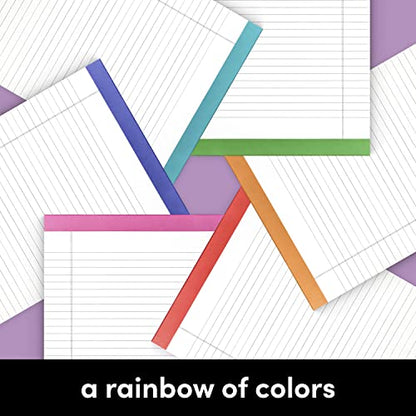 PAPERAGE Lined Legal Pads, (Rainbow), 6 Pack, 50 Sheets Each, Wide/Legal Ruled, Note Pads, Paper, 8.5 inches x 11 inches - color: Rainbow, size: Large (6 Pack)