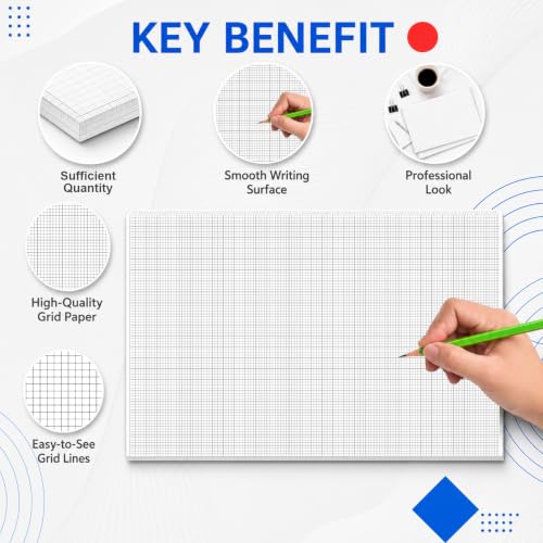 50 Sheets Large Graph Paper 24 X 36 Inch Graph Paper Pad 1 and 1/4inch Ruled Giant Grid Sheet Blueprint Drafting Pad for Engineering Architect Designer Mathematician White - color: white
