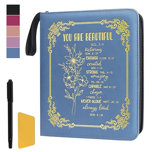 Easter Gift You Are Beautiful Zipper Photos Binder Album 3x5 4x6 5x7 6x8 DIY Magnetic Photo Album for Women Religious Gifts Inspirational Gifts. (Album Beautiful-Light Blue) - color: Album Beautiful-Light Blue