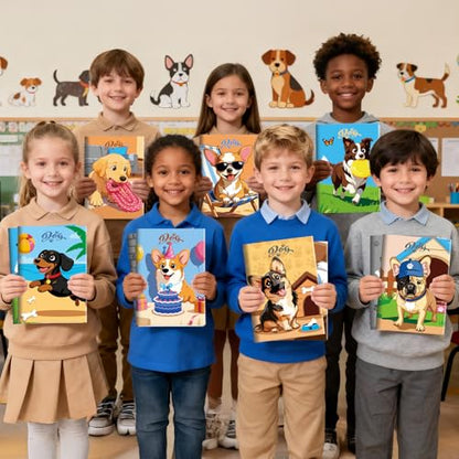 BenLouis 24 Dog Mini Coloring Books Kids with 24 Stacking Crayons Cute Puppy Party Favors Activity Books Bulk for Kids Pet Paw Goodie Bag Gift Stuffer Classroom Reward - style: Dog