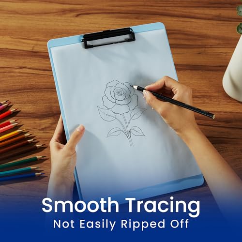 Tracing Paper 8.5x11 in, 50 Sheets, Transparent Sketch Paper 63gsm | 50 Sheets, 63gsm Translucent, Sketching & Drafting, Art Projects, Pencil Marker & Ink, Premium - size: 8.5" x 11" (50 Sheet)
