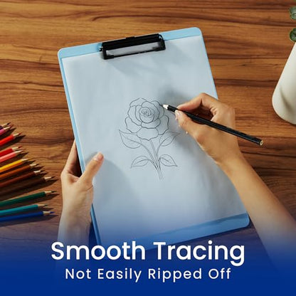 Tracing Paper 8.5x11 in, 50 Sheets, Transparent Sketch Paper 63gsm | 50 Sheets, 63gsm Translucent, Sketching & Drafting, Art Projects, Pencil Marker & Ink, Premium - size: 8.5" x 11" (50 Sheet)