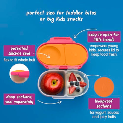 b.box Mini Lunch Box + Snack Containers for Kids 2-Pack - 4.25 + 1.75 Cups, Leakproof Bento Box for Kids, Lunch Containers for School, Dishwasher Safe, BPA Free, PFAS Free, Ages 3+ - Strawberry Shake - color: Strawberry Shake