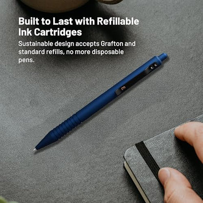 Everyman Midnight Super Matte Mini Twist Gel Pen | Compact Refillable 0.7mm Gel Pen with Twist Mechanism | Durable Metal EDC Writing Tool for Travel, Office, Work & Gifting - color: Midnight, style: Full Click