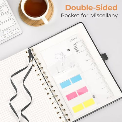 AHGXG Graph Grid Paper Notebook, 160 Pages, A5 Medium Size (5.7'' x 8.3''), 5 Squares per Inch, Hardcover, 100 GSM Thick Paper, for School, Students, Math, Engineering (Colourful Tree)