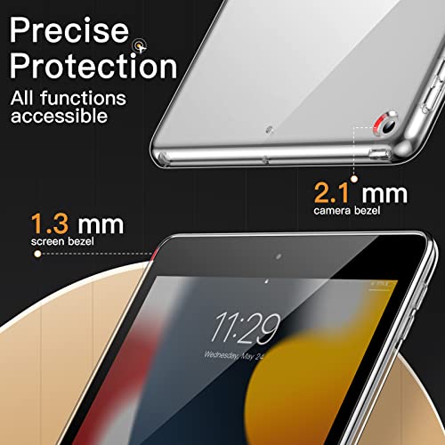 JETech Case for iPad 9/8/7 (10.2-Inch, 2021/2020/2019 Model, 9th/8th/7th Generation), Soft TPU Transparent Slim Shockproof Tablet Cover (Clear) - color: Clear, size: iPad 9/8/7(2021/2020/2019)